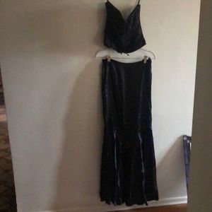 Jovani 2 pc beaded dress black size 2 never altered or worn 100% silk